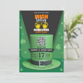 Carte Irish Retro Modern St Patrick’s Day Party Open Bar (Debout devant)