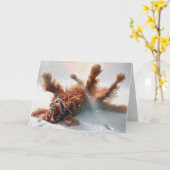 Carte Irish Setter Anniversaire Amusant (Fleur jaune)