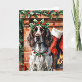 Carte Irish Setter Chig Noël Salutation (Devant)