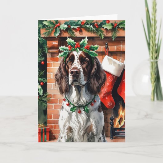 Carte Irish Setter Chig Noël Salutation (Devant)