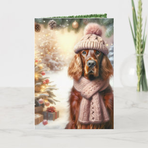 Carte Irish Setter Christmas