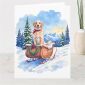 Carte Irish Setter Enjoying Christmas Sleigh Ride Winter (Devant)