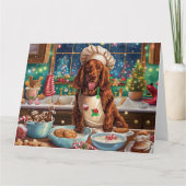 Carte Irish Setter Gâteau de vacances : Noël festif (Devant)