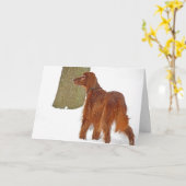 Carte Irish Setter hiver Anniversaire (Fleur jaune)