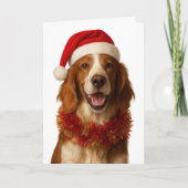 Carte Irish Setter in a Santa hat Christmas card (Devant)