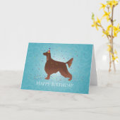 Carte Irish Setter Joyeux Design d'anniversaire (Fleur jaune)