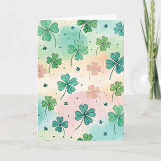 Carte Irish Shamrock pattern note card 