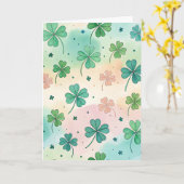 Carte Irish Shamrock pattern note card  (Fleur jaune)