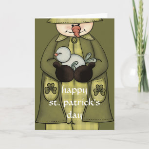 Carte Irish Snowman d1 St. Patrick's Day Greeting Card