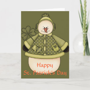 Carte Irish Snowman d2 St. Patrick's Day Greeting Card