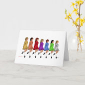 Carte Irish Step Dancers - Rainbow Line Dancers (Fleur jaune)