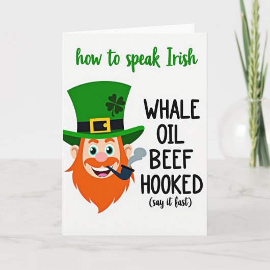 Carte Irish Whale Oil Beef Hooked Card (Devant)