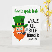 Carte Irish Whale Oil Beef Hooked Card (Fleur jaune)