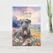 Carte Irish Wolfhound Dog with Wildflowers Pet Sympathy (Devant)