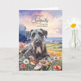 Carte Irish Wolfhound Dog with Wildflowers Pet Sympathy