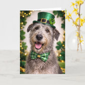 Carte Irish Wolfhound St. Patrick’s Day Card  (Fleur jaune)