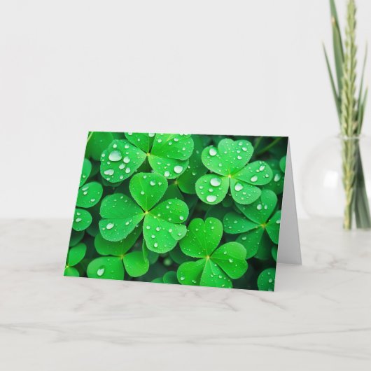 Carte Irlandais Bonne chance Four Leaf Clovers (Devant)