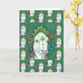 CARTE IRLANDAIS BRED ST. PATRICK'S DAY HEIFER, VACHE SHA (Fleur jaune)