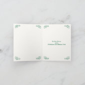 Carte Irlandais gaélique de Noël vert & or arbre, rennes (Intérieur)