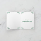 Carte Irlandais gaélique de Noël vert & or arbre, rennes (Intérieur)