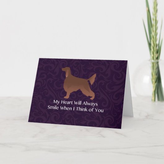 Carte Irlandais Penser à vous le chien commémoratif (Devant)