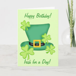 Carte Irlandais pour un jour heureux Shamrock d'annivers