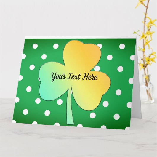 Carte Irlandais St Patrick's Day Custom Designed Shamroc (Fleur jaune)