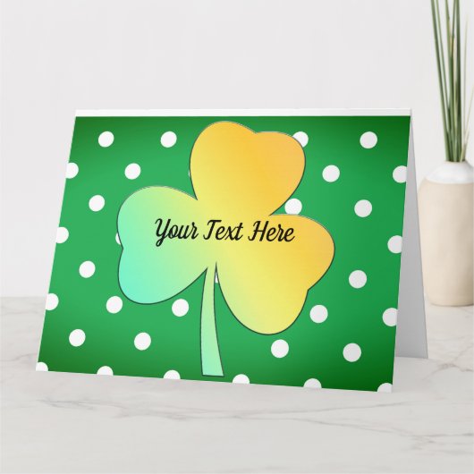 Carte Irlandais St Patrick's Day Custom Designed Shamroc (Devant)