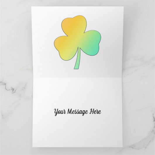 Carte Irlandais St Patrick's Day Custom Designed Shamroc (Intérieur)