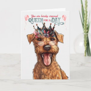 Carte Irlandais Terrier Dog Queen Day Amusant Anniversai