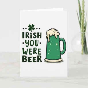 Carte Irlandaise au Trèfle de Bière Verte