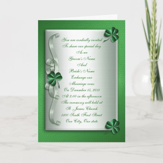 carte irlandaise faire-part de mariage (Devant)