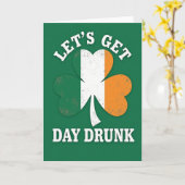 Carte Irlandaise Fête Alcoolisée (Fleur jaune)