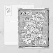 Carte irlandaise vintage (Devant / Derrière)