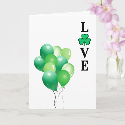 Carte Irlande Irlandais AMOUR Ballon Vert Amusant (Orchidée)