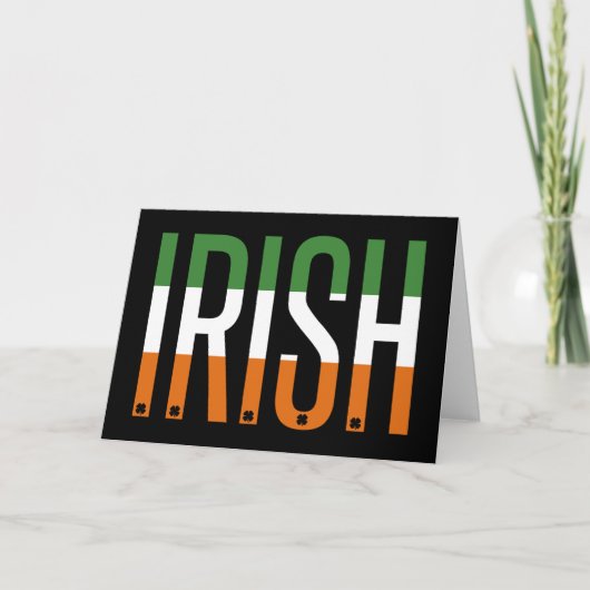 Carte Irlande Saint-Patrick Drapeau Irlande Trèfle Chanc (Devant)
