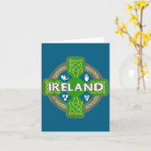 Carte Irlande Saint Patrick Jour Croix Celtique Vert (Fleur jaune)