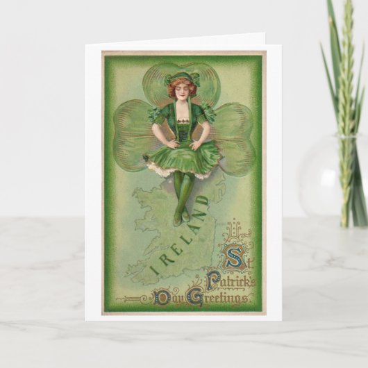 Carte Irlande Saint-Patrick Jour de fête - Vintage (Devant)