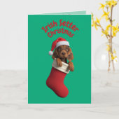 Carte Irlande Setter Christmas Stocking (Fleur jaune)