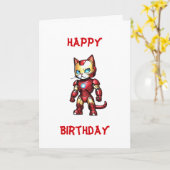Carte Ironcat Joyeux Anniversaire (Fleur jaune)