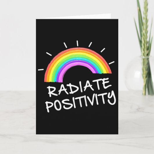 Carte Irradie de positivité Arc-en-ciel Décontracté Drôl (Devant)