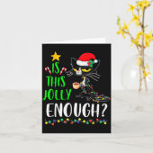 Carte Is This Jolly Enough Black Cat Merry Christmas Xma (Fleur jaune)