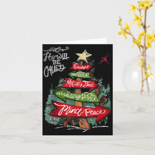 Carte Isaiah 9_6 And He Will Be Called Jesus Christmas C (Fleur jaune)