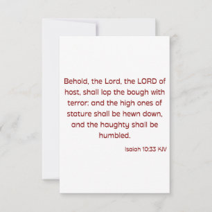 Carte Isaïe 10:33 KJV Bible Verse Appartement Salutation