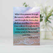 Carte Isaïe 43:2 KJV Bible Verse Pic Flat Salutation (Debout devant)