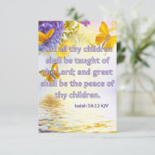 Carte Isaïe 54:13 KJV Bible Écriture Pic Salutation (Debout devant)