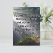 Carte Isaïe 8:20 KJV Bible Écriture Pic Salutation (Debout devant)