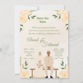 Carte Islamic Wedding Save the Date | Modern Desing (Devant)