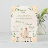 Carte Islamic Wedding Save the Date | Modern Desing (Debout devant)