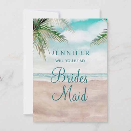Carte Island Breeze Beach Be My Bridesmaid (Devant)